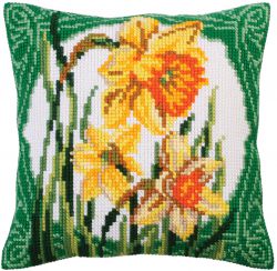 5287 "Нарциссы" подушка для вышивания Collection D'Art 