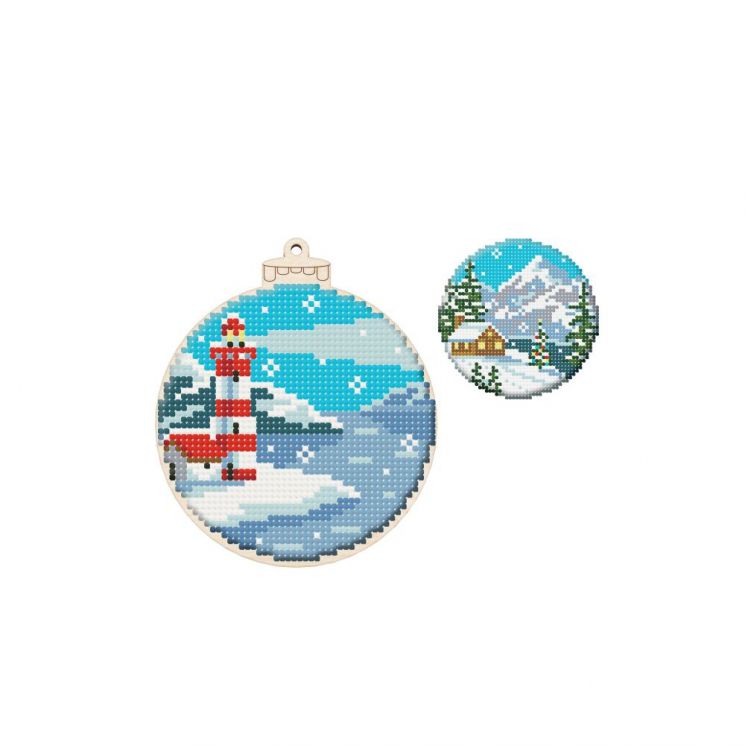 Набор для вышивания WoodStitch "Новогодний шар. Маяк", 10*10, BK-007