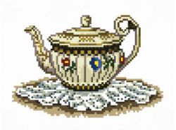 1035-14 Чайник с цветочками (Белоснежка)